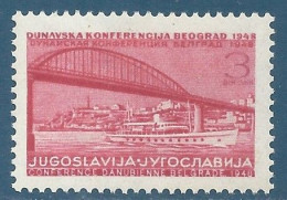 Yougoslavie N°496 Conférence Danubienne De Belgrade 3d Neuf** - Unused Stamps