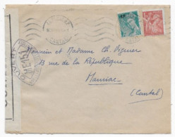 Guerre 39/45 Lettre D'AURILLAC P / MAURIAC CANTAL Censure ME151 - Oorlog 1939-45