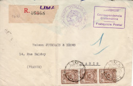 PERU 1936 LETTER SENT FROM LIMA TO PARIS - Pérou