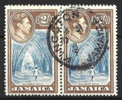 JAMACIA.....KING GEORGE VI..(1936-52..).....2/-.....SG131....PAIR....CDS...USED.......... - Giamaica (...-1961)