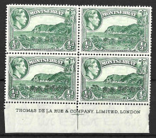 MONTSERRAT.......KING GEORGE VI..(1936-52..)....HALFd  IMPRINT BLOCK OF 4....SG101a....2 X MH....2 X MNH........ - Montserrat