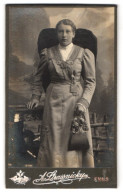 Fotografie A. Strassnicky`s Nachf., Enns, Portrait Dame Im Trachtenkleid Mit Handtasche Und Schleife  - Anonymous Persons