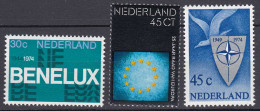 Niederlande  Mi. 1035-1037 Postfrisch  30 Jahre Zollunion BENELUX  1974 (80101 - Sonstige & Ohne Zuordnung