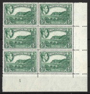 MONTSERRAT....KING GEORGE VI..(1936-52.)....HALFd....SG101a.....MARGINAL BLOCK OF 6....2 X MH.....4 X MNH... - Montserrat