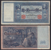 Ro 35 - 100 Mark Reichsbanknote 7.2.1908 - Serie: A Pick 35 VF (3)    (30731 - Altri & Non Classificati