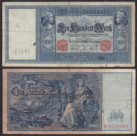 Ro 35 - 100 Mark Reichsbanknote 7.2.1908 - Serie: D Pick 35 VG (5)    (30735 - Autres & Non Classés