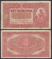 Ungarn - Hungary 2 Korona 1920 Banknote Pick 58 F+ (4+) Starnote   (30742 - Hongrie