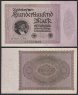 Ro 82c - 100-tausend Mark T 1923 Pick 83c XF (2) Seltene Serie Q    (30760 - Sonstige & Ohne Zuordnung