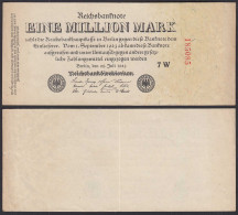 Ro 92b - 1 Million Mark 1923 Pick 94  VF+ (3+)  FZ:W BZ:7 KN Innen   (30794 - Sonstige & Ohne Zuordnung