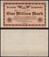 Reichsbahn Berlin 1 Million Mark 1923 VF+ (3+)    (ca734 - Other & Unclassified