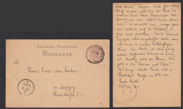 FRIEDRICHRODA Deutsches Reich 5 Pfennig Postkarte Nach LEIPZIG  (32200 - Autres & Non Classés