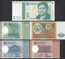 TADSCHIKISTAN - TAJIKISTAN 5 Stück Banknoten 1994/1999  UNC (1)  (31895 - Andere - Azië