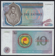 Zaire -  10 Zaires Banknote 1974 Pick 23a UNC (1)    (24985 - Andere - Afrika