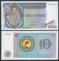 Zaire 10 Zaires 1977 Banknote Pick 23b XF (2)    (25012 - Autres - Afrique
