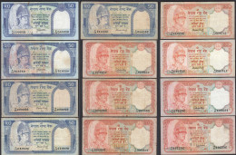 Nepal - 12 Stück 20 + 50 Rupees Teils Versch. Signaturen  F/VF (3/4)   (25669 - Other - Asia