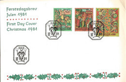 Norway 1981 Christmas: Art Weaving.  MI 850-852 FDC - Briefe U. Dokumente