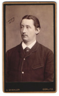 Fotografie Adolph Winkler, Görlitz, Jacobstrasse 31, Portrait Bürgerlicher Herr Mit Oberlippenbart  - Anonymous Persons