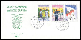 LIBYA 1983 Traffic Day With Police Motorcycles Bikes Moto (FDC) - Polizei - Gendarmerie