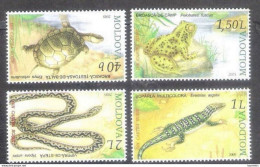 7476  Frogs - Grenouilles - Turtles - Tortues - Snakes - Lizards -  Moldova Yv 453-56 - Stamps MNH - 1,50 - Grenouilles