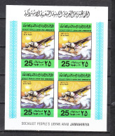 Libia  Lybia  - 1978. Storia Del Volo. Aereo Spirit St Louis Di Lindbergh. Sheet Di 4  Imperf. Stamps MNH - Airplanes