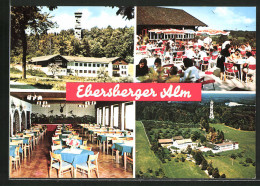 AK Ebersberg /Obb., Gasthaus Ebersberger Alm, Innenansicht, Terrasse  - Ebersberg