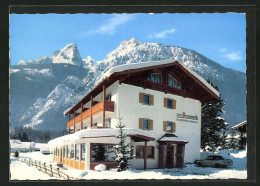 AK Berchtesgaden-Schönau, Gasthaus Pension Café Brunneck Im Schnee  - Berchtesgaden