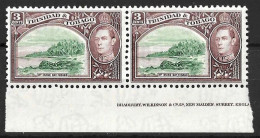 TRINIDAD & TABAGO.....KING GEORGE VI..(1936-52.)....SG248a......3c X IMPRINT PAIR......1 X MH...1 XMNH.... - Trinidad Y Tobago