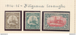 1914-16 Caroline - Yvert N. 21-23 - Filigrana A Losanghe - MH* - Otros & Sin Clasificación