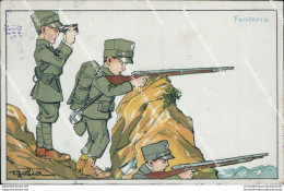 Bz266 Cartolina Militare  Fanteria Illustratore  Artist Golia - Other & Unclassified