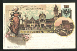 Lithographie Heilbronn, Industrie-Gewerbe- Und Kunst-Ausstellung 1897, Strassenpartie, Ausstellungsgebäude  - Exhibitions