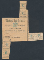 Lebensmittelmarke Reichsfleischkarte Des Königreichs Sachsen 1917, Z. T. Eingelöst  - Zonder Classificatie