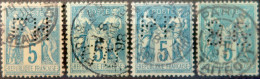 R1749/405 - FRANCE - SAGE TYPE II N°75 - CàD - Timbres Perforés : FH-OD-PF-SG - 1876-1898 Sage (Type II)