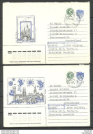 ESTLAND Estonia Soviet Union 1991 - 2 Illustrated Stationery Cover Sent To Germany Tallinn City Views Architecture - Estland