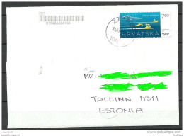 CROATIA HORVATIA Hrvatska 2014 Cover To Estonia Estland Stamp Faros Marathon 2013 - Kroatien