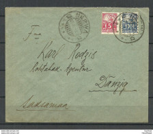 Estland Estonia 1922 Commercial Cover Tabak-Fabrik Tobacco Factory "Regina" O Narva To Danzig - Estland