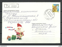 UKRAINE UKRAINA 2004 Illustrated Cover To Estonia Noel Christmas Santa Claus Happy New Year - Ucraina