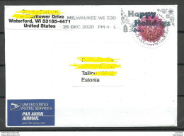 USA 2020 Cover To ESTONIA O Mikauwee Advertising Christmas Noel Cachet Happy Holydays - Covers & Documents