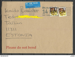 GREAT BRITAIN 2008 Air Mail Cover To Estonia Christmas Noel + BBC Children In Need Slogan Cachet - Lettres & Documents