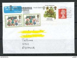 GREAT BRITAIN 2017 Air Mail Cover To Estonia Christmas CEPT Queen - Lettres & Documents