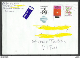 FINLAND FINNLAND 2019 Air Mail Letter To Estonia CEPT Birds Berries - Lettres & Documents