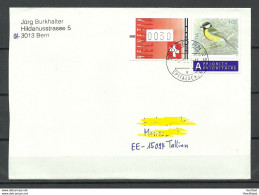 SCHWEIZ Switzerland 2008 Cover To Estonia Michel 2027 Vogel Bird + ATM Selbstklebende Marke - Brieven En Documenten