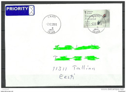 FINNLAND Finland 2013 Cover To Estonia Estland Michel 1543 (2000) Bird Vogel As Single - Briefe U. Dokumente