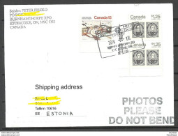 KANADA Canada Letter 2019 To Estonia Capex 1978 Michel 693 As A Pair Etc - Covers & Documents