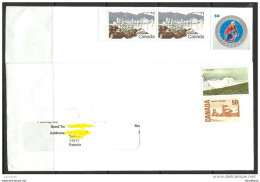 KANADA Canada 2015 = 2 Letters To Estonia With Uncancelled/mint Stamps Isehockey Etc - Brieven En Documenten