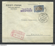 Estland Estonia 1928 Registered Commercial Letter Firmenbrief Michel 62 As Single To Karhula Finland - Estland