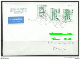 HUNGARY Ungarn 2014 Air Mail Letter Flugpost Brief To Estonia Estland - Lettere