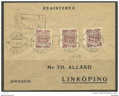 Estonia Estonie Estland Cover From  Tallinn Linköping To Sweden With 3 X Michel 3 - Estonie