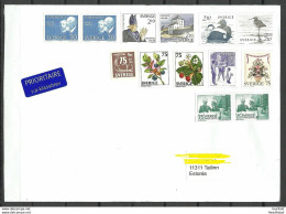 SCHWEDEN Sweden 2020 Air Mail Cover To Estonia With Many MINT (not Cancelled) Stamps & Pairs - Brieven En Documenten