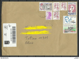 FRANCE 2018 Registered Letter To Estonie Estonia With Many Interesting Stamps - Covers & Documents