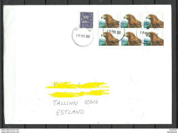 NORWAY 2021 Cover To Estonia Eagle Michel 1346 (2000) As 6-block Etc, - Briefe U. Dokumente